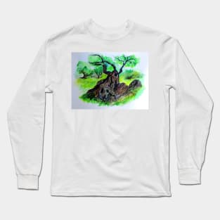 Olive Tree & Grove Digital Enhanced Long Sleeve T-Shirt